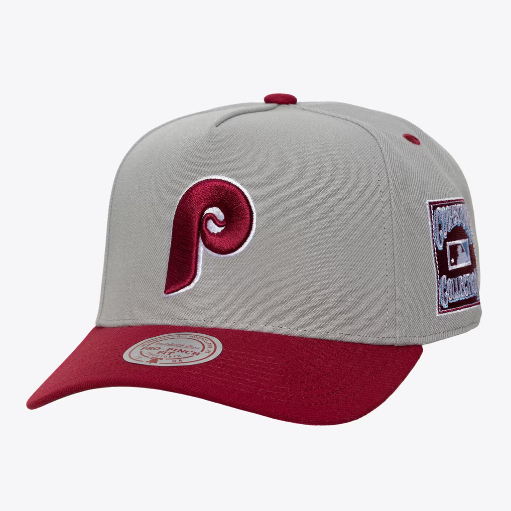 Philadelphia Phillies Mitchell & Ness Pro Pinch Snapback - Grey/Maroon