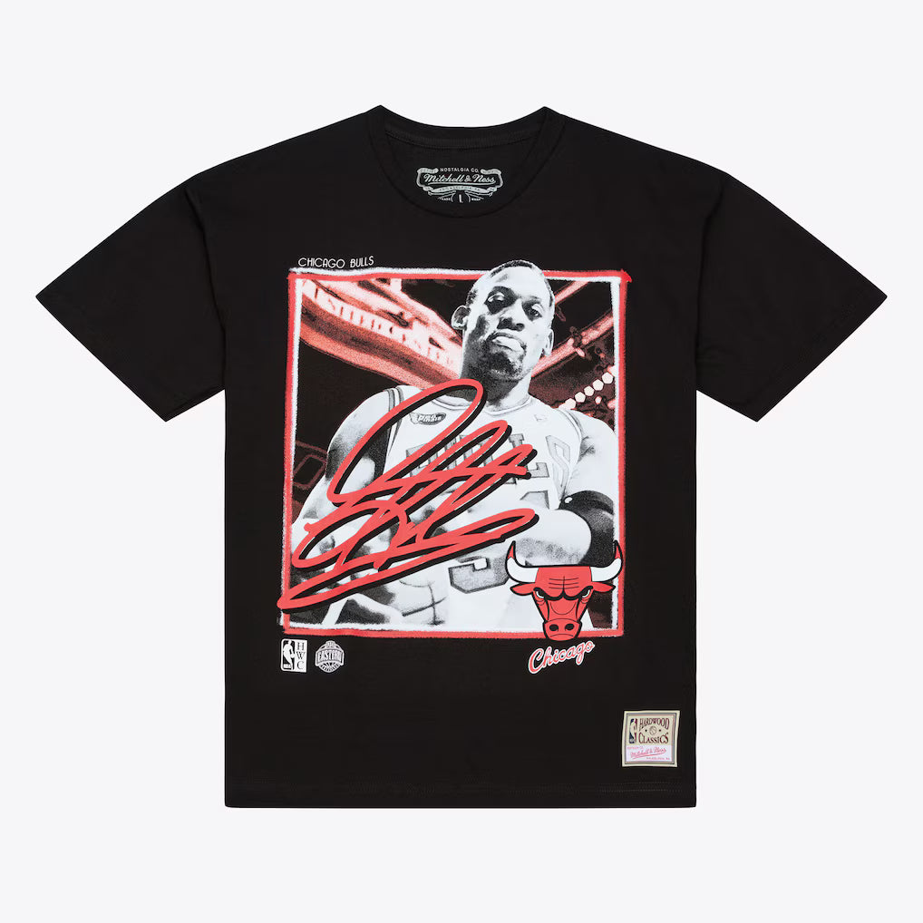 Chicago Bulls Mitchell & Ness Freeze Frame Classic Tee Dennis Rodman- Black