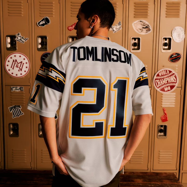 San Diego Chargers Mitchell & Ness NFL Legacy Jersey Chargers 2001 Ladainian Tomlinson #21 White