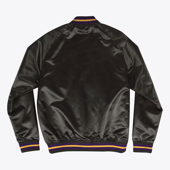 Los Angeles Lakers Mitchell & Ness Black Vintage Logo Lightweight Satin Jacket — product image 2