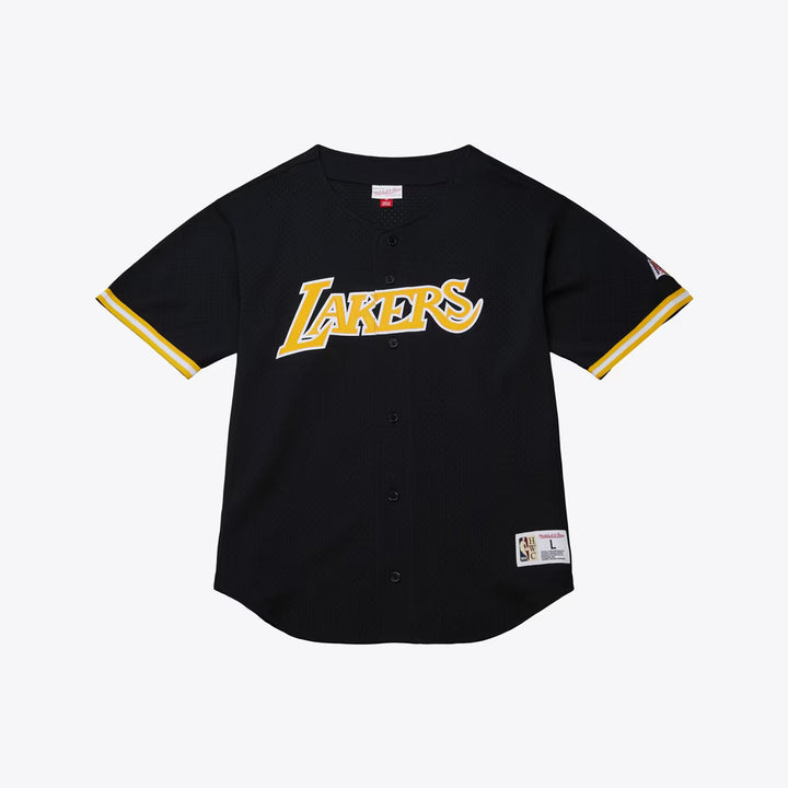 Los Angeles Lakers Mitchell & Ness NBA On The Clock Mesh Button Front Vintage Logo Lakers