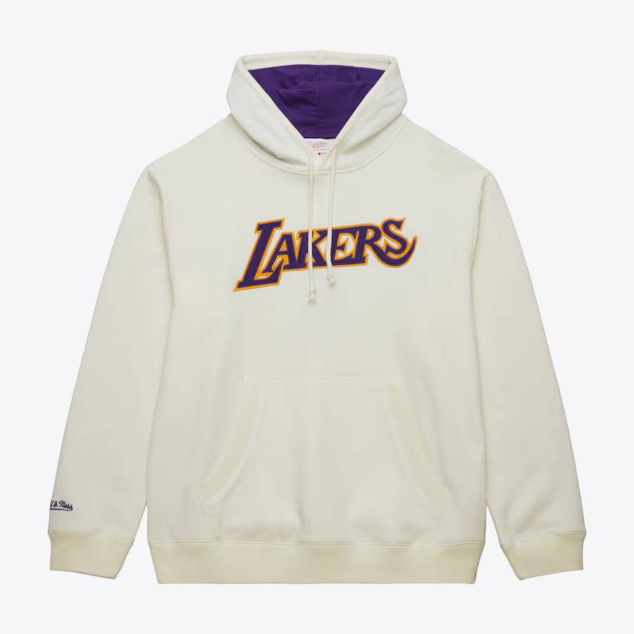 Los Angeles Lakers Mitchell & Ness Men's Cream Fleece Pullover Hoodie