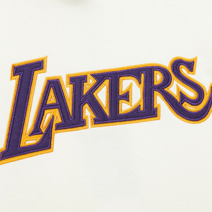 Los Angeles Lakers Mitchell & Ness Men's Cream Fleece Pullover Hoodie