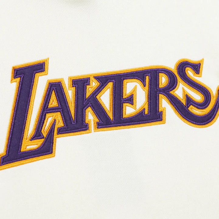 Los Angeles Lakers Mitchell & Ness Men's Cream Fleece Pullover Hoodie