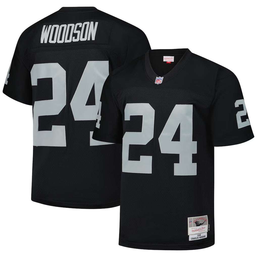 Oakland Raiders Mitchell & Ness NFL 1998 Legacy Jersey #24 Charles Woodson