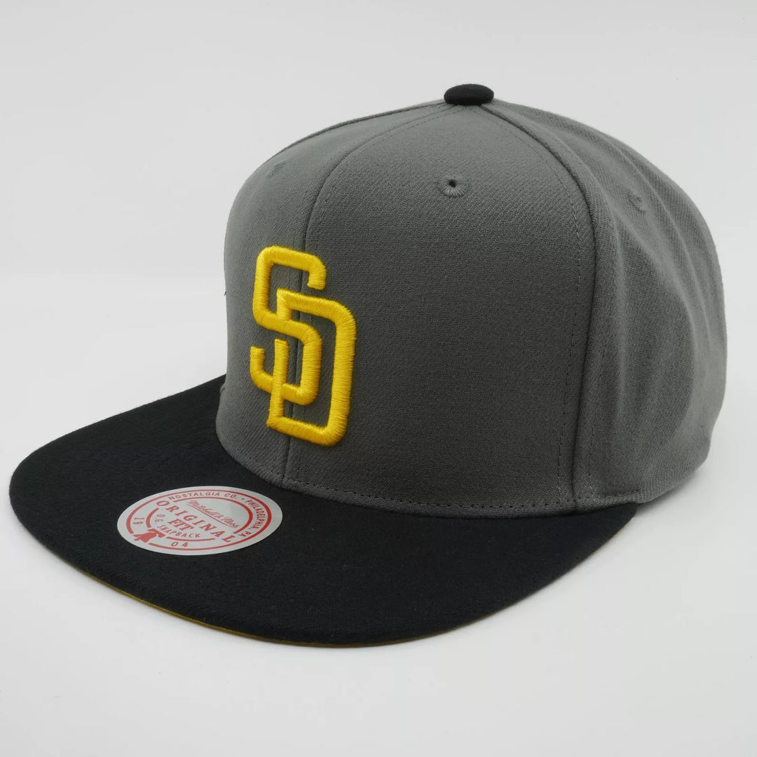 San Diego Padres Mitchell & Ness MLB Storm Front Grey Black Yellow Snapback Hat