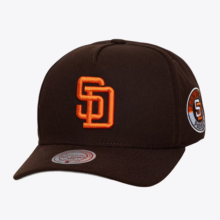 San Diego Padres Mitchell & Ness Brown Cooperstown Double Clutch Pro Pinch Snapback Hat
