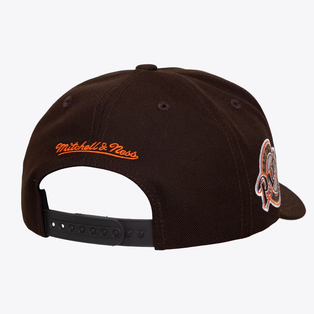 San Diego Padres Mitchell & Ness Brown Cooperstown Double Clutch Pro Pinch Snapback Hat