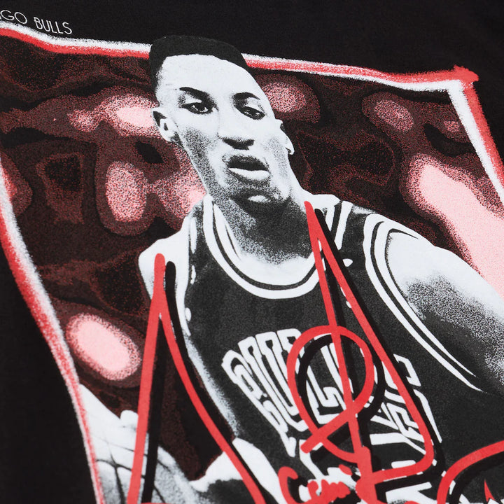 Chicago Bulls Mitchell & Ness Freeze Frame Classic Tee Scottie Pippen- Black