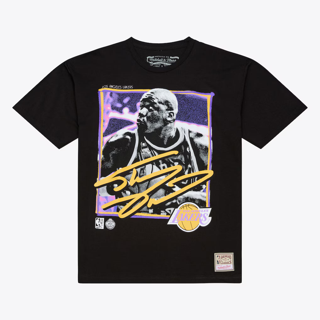 Los Angeles Lakers Mitchell & Ness Freeze Frame Classic Tee Shaquille O'neal- Black
