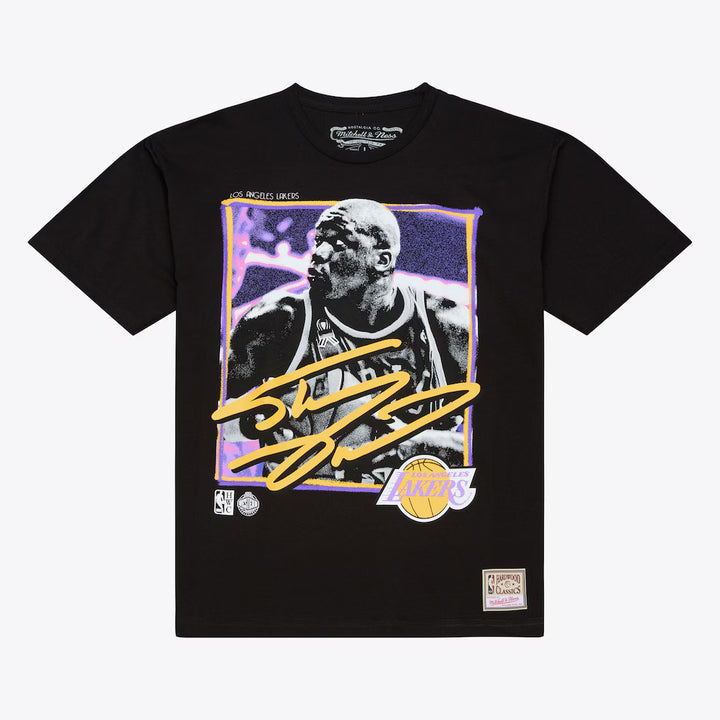 Los Angeles Lakers Mitchell & Ness Freeze Frame Classic Tee Shaquille O'neal- Black