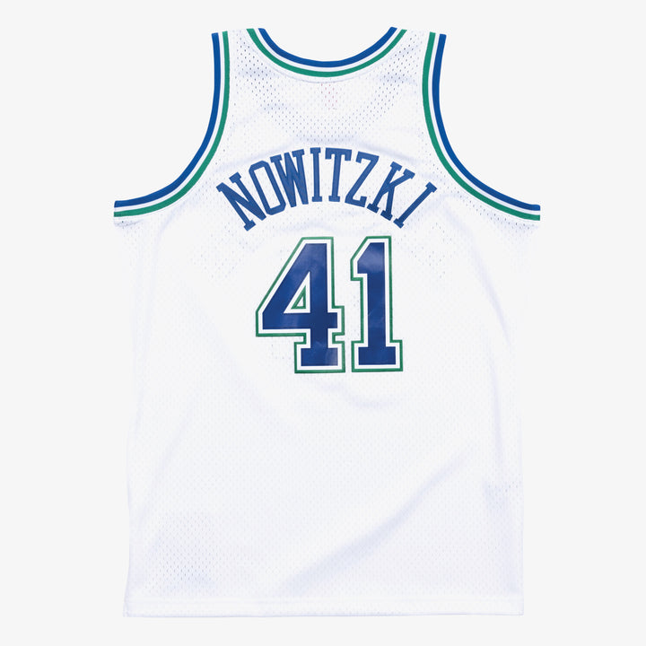 Dallas Mavericks Mitchell & Ness Dirk Nowitzki #41 White 1998-99 Hardwood Classics Swingman Jersey