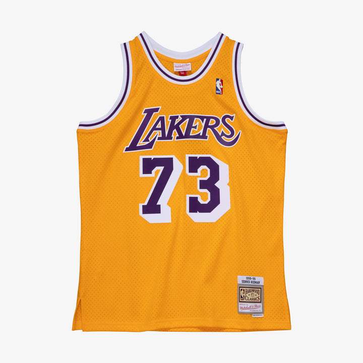 Los Angeles Lakers Mitchell & Ness Dennis Rodman 73 Gold 1998-99 Hardwood Classics Swingman Jersey