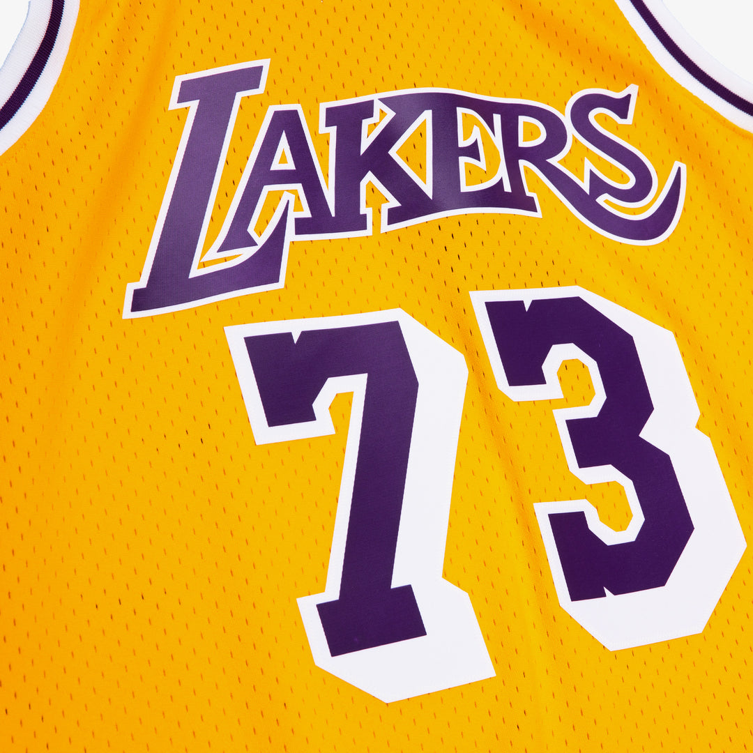 Los Angeles Lakers Mitchell & Ness Dennis Rodman 73 Gold 1998-99 Hardwood Classics Swingman Jersey
