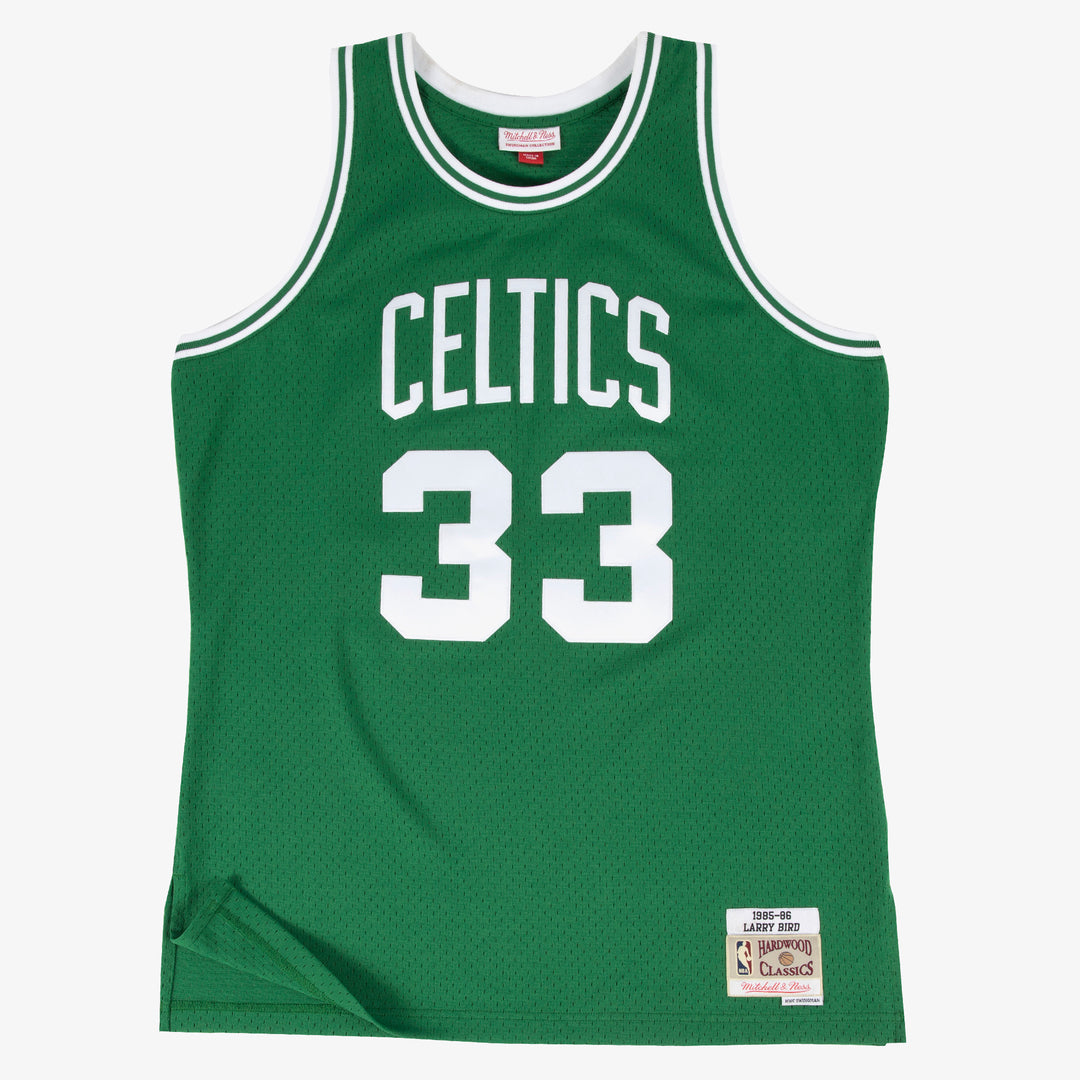Boston Celtics Mitchell & Ness Larry Bird #33 1985-86 Road Swingman Jersey - Green