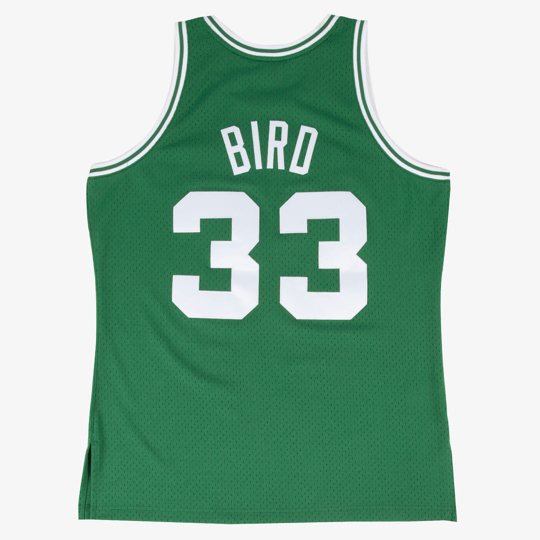 Boston Celtics Mitchell & Ness Larry Bird #33 1985-86 Road Swingman Jersey - Green