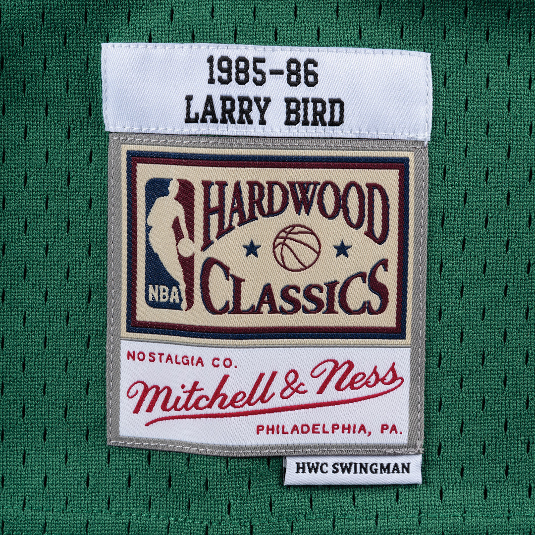 Boston Celtics Mitchell & Ness Larry Bird #33 1985-86 Road Swingman Jersey - Green