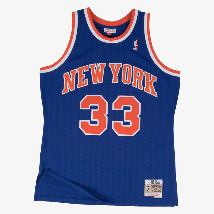 New York Knicks Mitchell & Ness Patrick Ewing #33 1991-92 Road Swingman Jersey - Royal