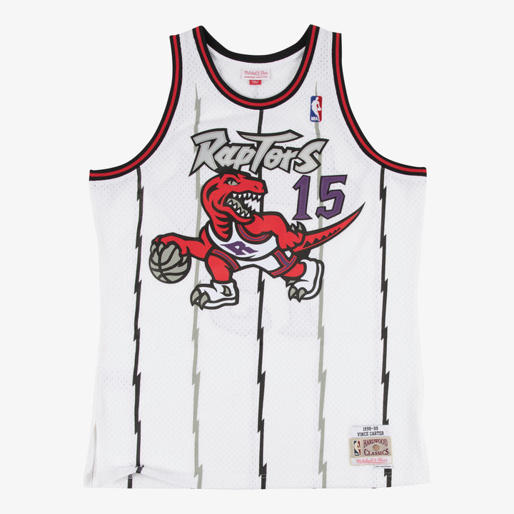 Toronto Raptors Mitchell & Ness Vince Carter #15 1998 Hardwood Classics Home Swingman White Jersey