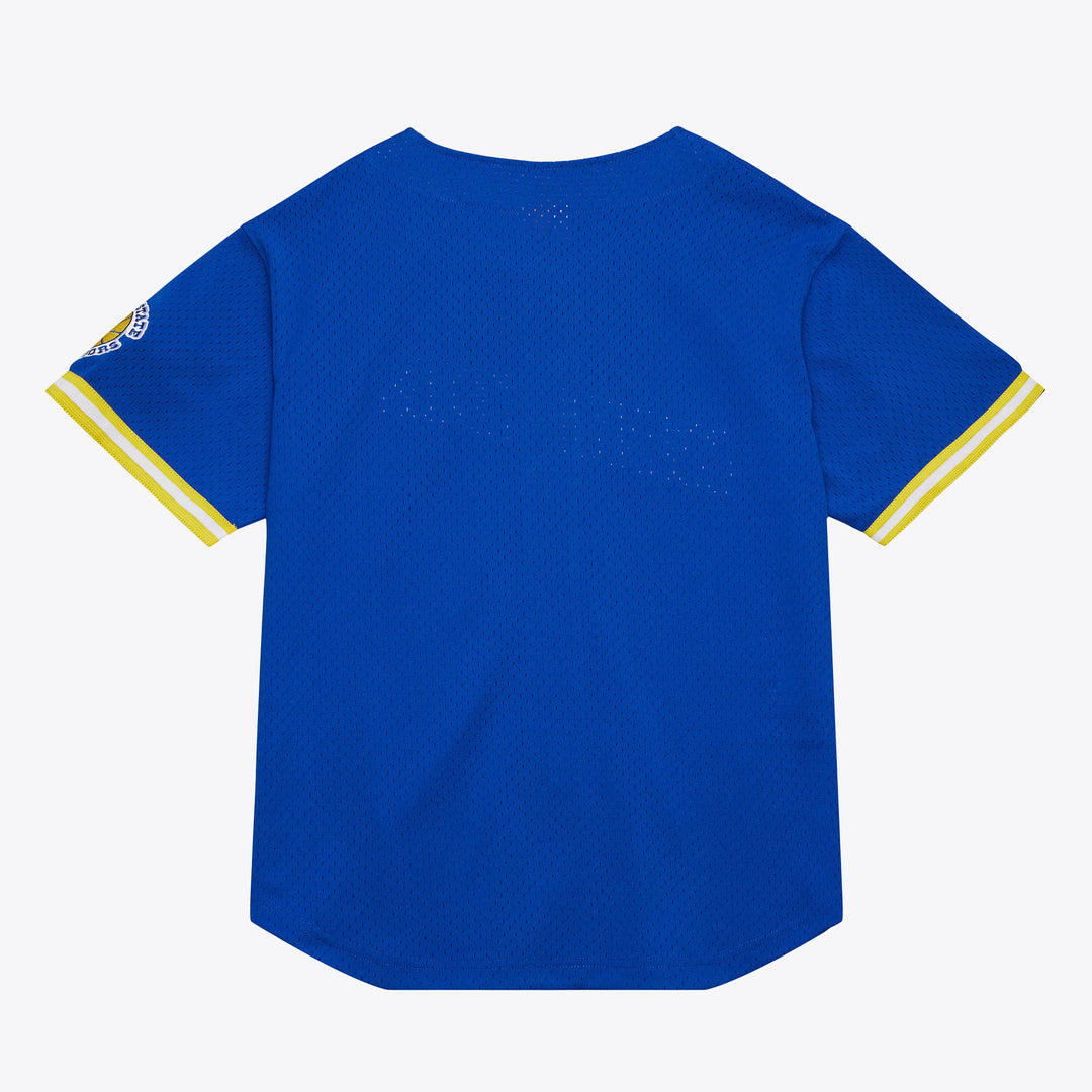 Golden State Warriors Mitchell & Ness Royal Jersey On The Clock Mesh Button Front