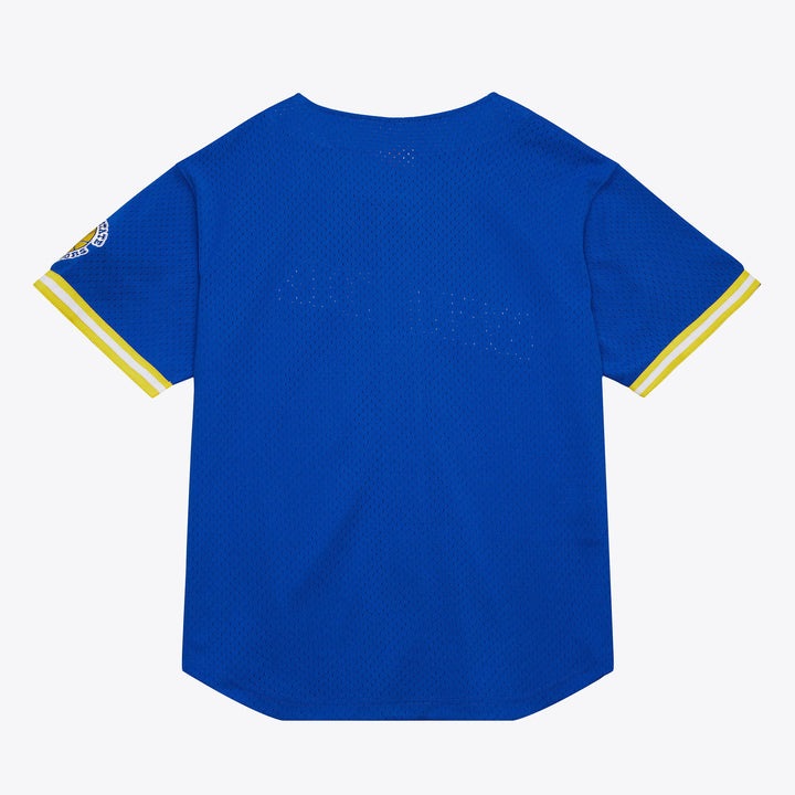 Golden State Warriors Mitchell & Ness Royal Jersey On The Clock Mesh Button Front