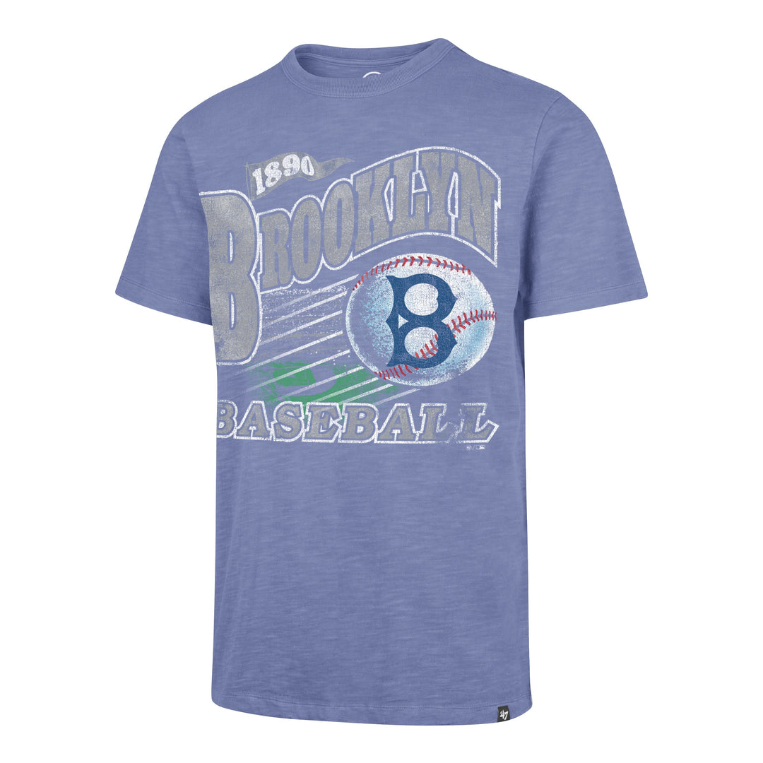Los Angeles Dodgers 47 Brand Cooperstown Game Worn Heavy Slub T-Shirt — Thrift Blue — front product view