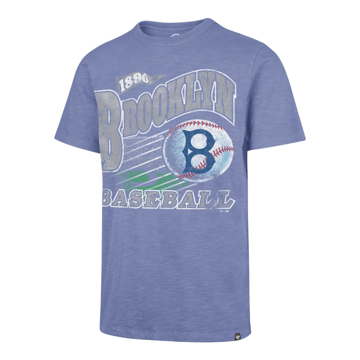 Los Angeles Dodgers 47 Brand Cooperstown Game Worn Heavy Slub T-Shirt — Thrift Blue — front product view